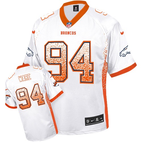 Men's Elite DeMarcus Ware Nike Jersey White - #94 Drift Fashion NFL Denver Broncos